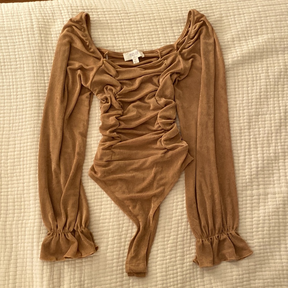 Ruched Square Neck Bodysuit